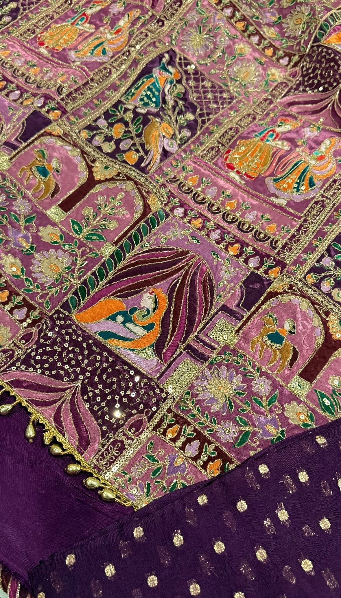 Raja Rani Unstitched Suit - Purple