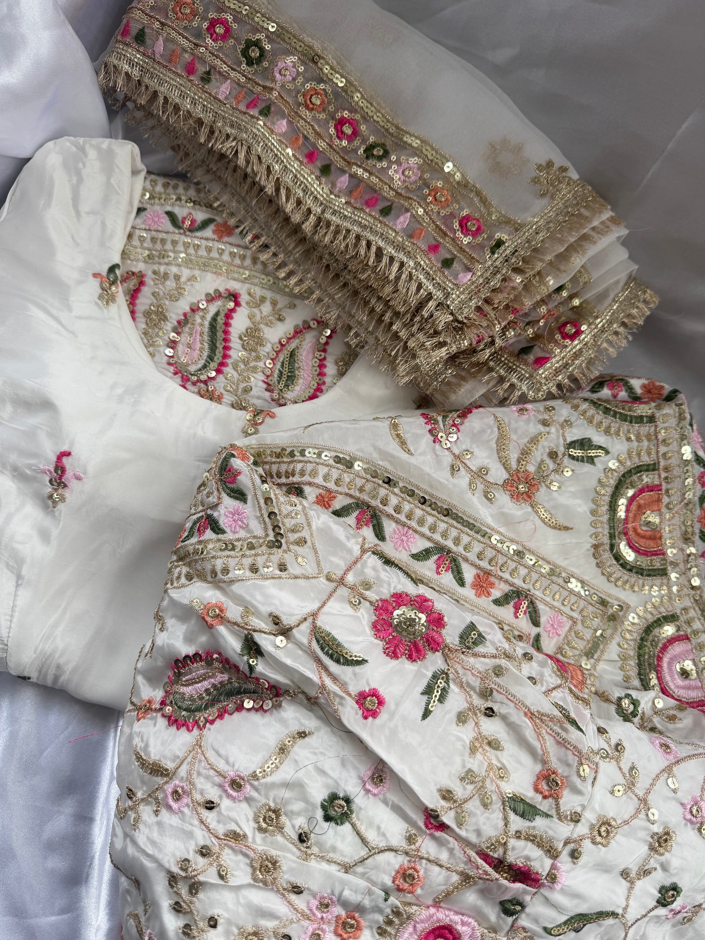 Floral Threadwork Gharara