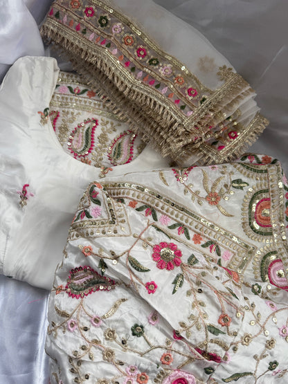 Floral Threadwork Gharara