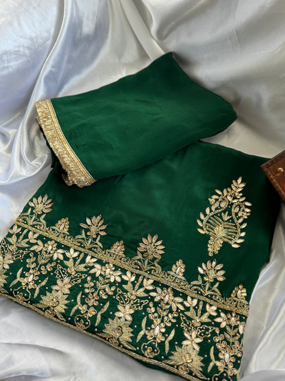 Emerald Green Embroidered