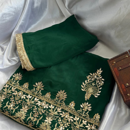 Emerald Green Embroidered