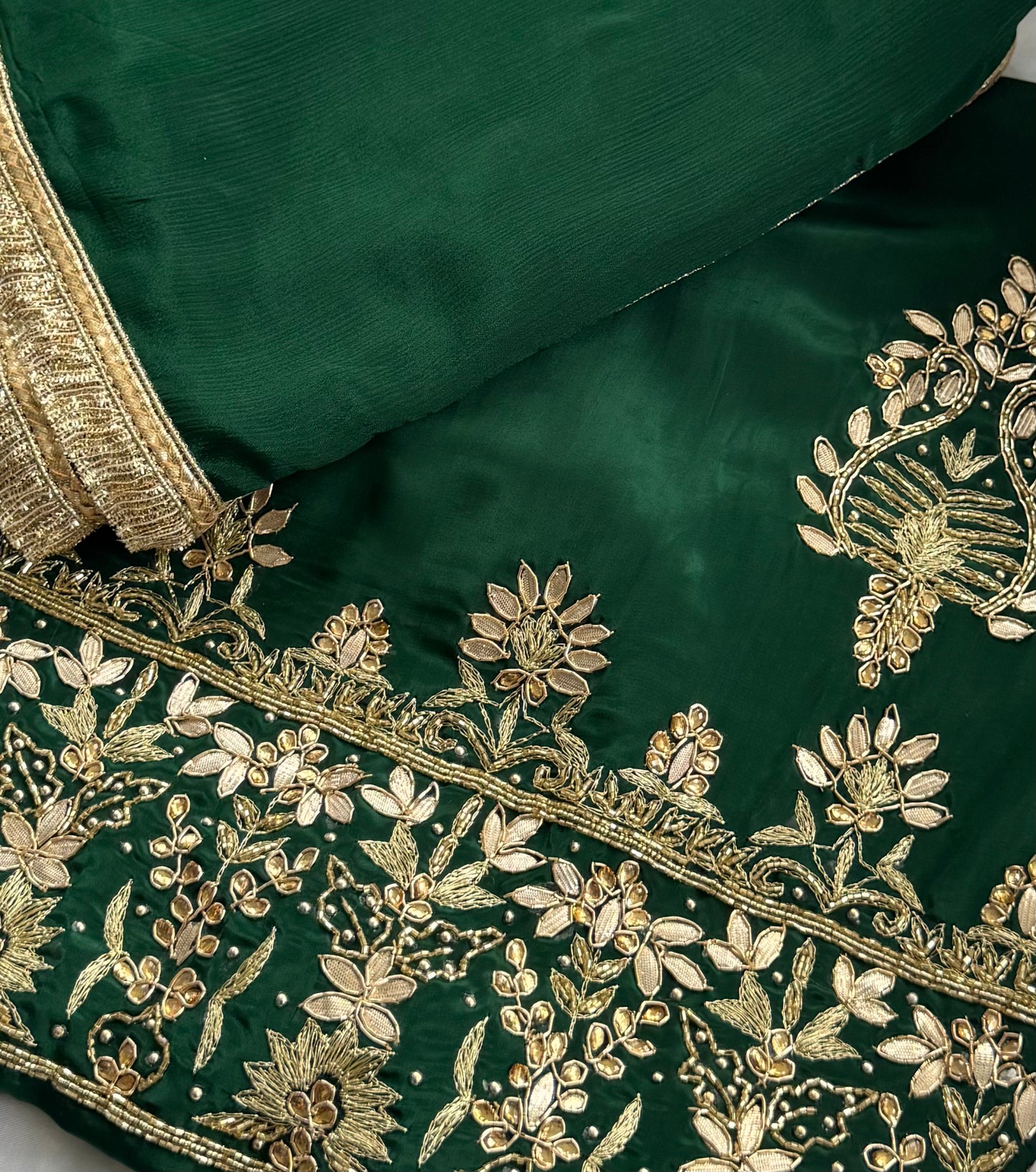 Emerald Green Embroidered