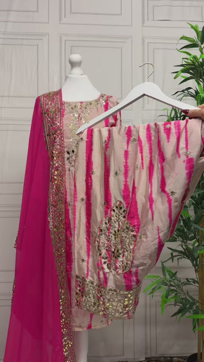 Pink Embroidered Salvaar Suit